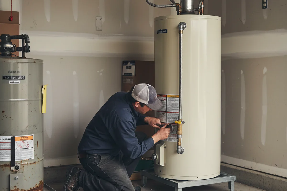 Water heater and shutoff valve replacement in Randolph